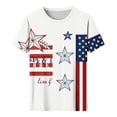 thumbnail image 4 of Vetsdori Womens American Flag T Shirts Short Sleeve Plus Size 4th of July Pullover Red White and Blue Summer Casual Independence Day , Crew Neck Red White and Blue Tops for Junior Fashion, 4 of 7