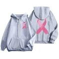 thumbnail image 5 of Women's Zip Up Hoodie Cancer Awareness Pullover Long Sleeve Casual Jacket with Pocket and Drawstring for Everyday Wear, 5 of 6