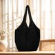 thumbnail image 1 of Xiao Hua Bolso de hombro tejido para mujer, bolso de mano y neceser, elegante bolso de playa de verano, 50 x 31 cm (negro), 1 of 4