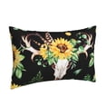 thumbnail image 2 of Balery Sunflower Skull Boho Watercolor Background Bedding Queen Pillow Cases - Envelope Closure - Soft Brushed Microfiber Fabric - Shrinkage and Fade Resistant Pillow Cases-14"x20", 2 of 9
