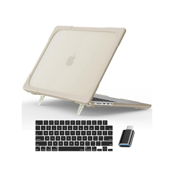 BONAEVER For MacBook Air 15 inch Case 2023 Release A2941 M2 Chip with Liquid Retina Display Touch ID, Heavy Duty Rugged Hard Shell Shockproof Cover with Kickstand, Keyboard Skin, Type C Adapter