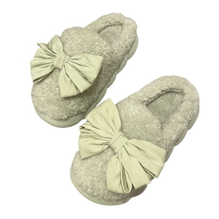 

Alexsix Fluffy Stuffed Slippers Non-Slip Indoor House Shoes Comfy Plush Slip For Home Bedroom