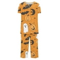 thumbnail image 4 of Tnhcen Bewitching 2-Piece Women's Pajamas Set Short Sleeve Capri Pants Pjs with Pockets Delightful Halloween Nightwear​ S-3XL, 4 of 4