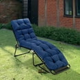thumbnail image 3 of Costway 73'' Lounge Chaise Cushion Padded Recliner Cushion Indoor Outdoor Navy, 3 of 10
