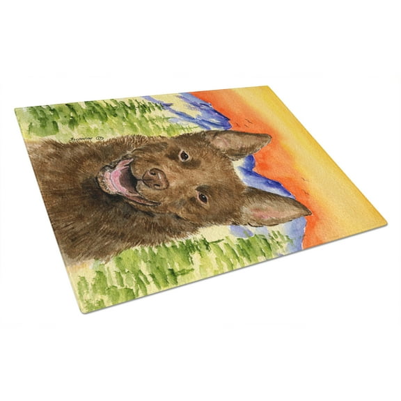 Caroline's Treasures SS8422LCB Australian Kelpie Glass Cutting Board Large, 12H x 16W, multicolor