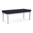 thumbnail image 1 of Lenox Steel Reception Waiting Room 2-Seat Bench / Silver Steel / Navy Blue, 1 of 5