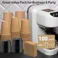 thumbnail image 6 of 100 Pack 12 oz Paper Coffee Cups, Disposable Coffee Cups with Lids and Sleeves for Home and Cafes., 6 of 7