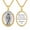 St. Francis, variant on Saint Necklace St. Michael Archangel Pendant Two-Tone Oxidized Religious Jewelry