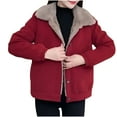 thumbnail image 2 of Hvyesh Women's Winter Casual Coat Trendy Lapel Sherpa-Lind Jackets Plus Size Button Down Puffer Jacket Long Sleeve Padded Outerwear Coats, 2 of 2