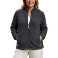 thumbnail image 2 of Women's & Plus Size Micro Polar Fleece Jackets, Fall Winter Zip-up Stand Collar Long Sleeve Cozy Warm Outdoor Coats, S-4XL, 2 of 6