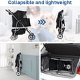 thumbnail image 5 of Dkelincs 3 Wheel Dog Stroller Folding Pet Stroller Travel Dog Carriers for Small Dogs with Free Pad & Cup Holder, Black, 5 of 7