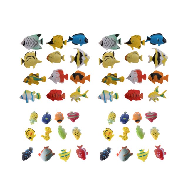 48 Piezas de Plástico de Animales , Modelo de Peces, Juguetes Educativos, Rellenos para Bolsas de