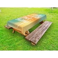 thumbnail image 1 of Quote Outdoor Tablecloth, Motivational Saying Collect Moments not Things on Bicolor Background, Decorative Washable Fabric Picnic Table Cloth, 58 X 84 Inches,Orange Seafoam and White, by Ambesonne, 1 of 2