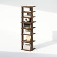 thumbnail image 5 of Furinno Compact 8-Tier Vertical Space Saving Free Standing Corner Shelf, Display Rack, Amber Pine, 5 of 6