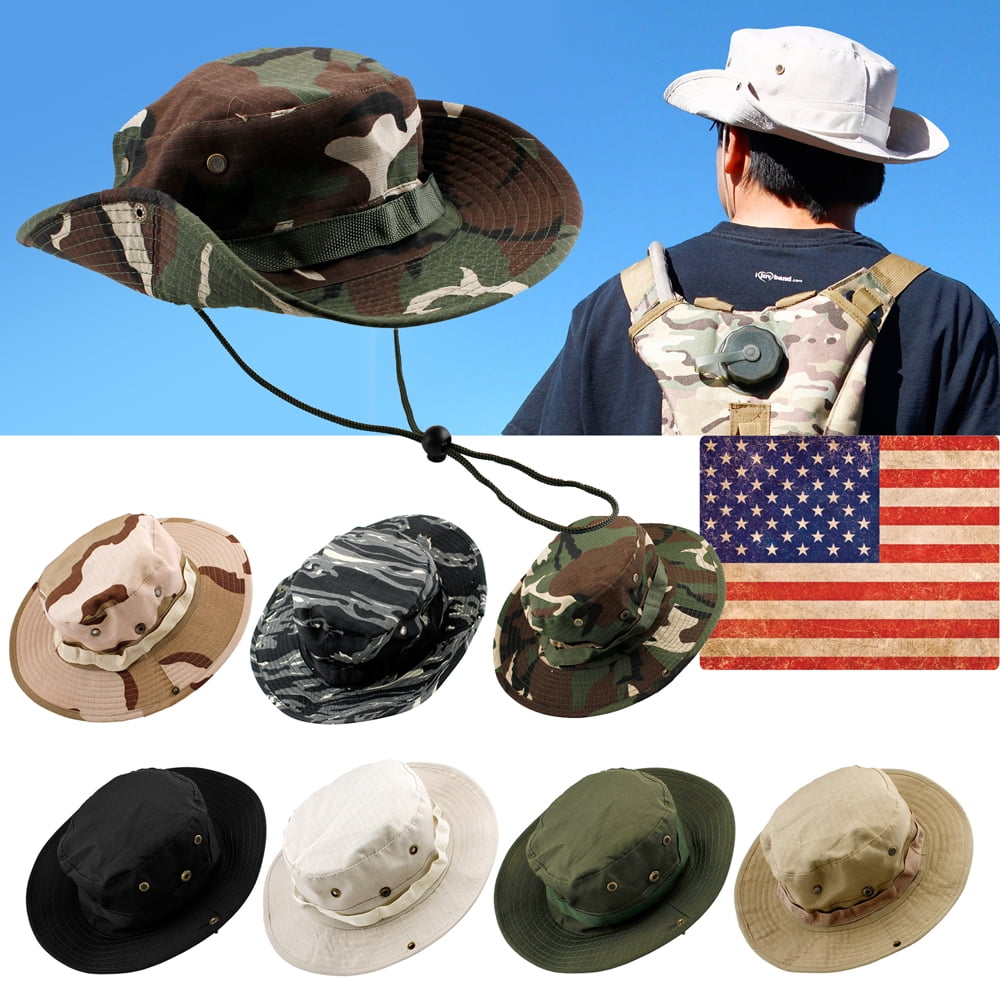 Fishing Hunting Bucket Hat Boonie Outdoor Cap Washed Cotton Safari Summer Men by