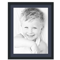 ArtToFrames 22x28" Matted Picture Frame with 18x24" Single Mat Photo Opening Framed in 1.25" Satin Black and 2" Blue Jay Mat (FWM-3926-22x28)