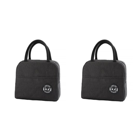 stanreset Bonrich Portable Isotherme Cationique Boissons Étanches Snacks Pique-Nique Sac à Main Cooler Fourre-Tout Noir 2Set