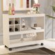 thumbnail image 2 of Moveis Gabinete para Bar con Amplio Espacio de Almacenaje Modelo JB 4050 - Aparador con 4 Nichos para Botellas de Vino y 4 Ruedas para Facilitar Su Desplazamiento Color Blanco Hueso, 2 of 7