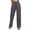 Dark Gray, variant on Women's Cotton Linen Straight Leg Pants - Elastic Waist Loose Fit Solid Color Casual Trousers for Daily Comfort,Dark Blue M
