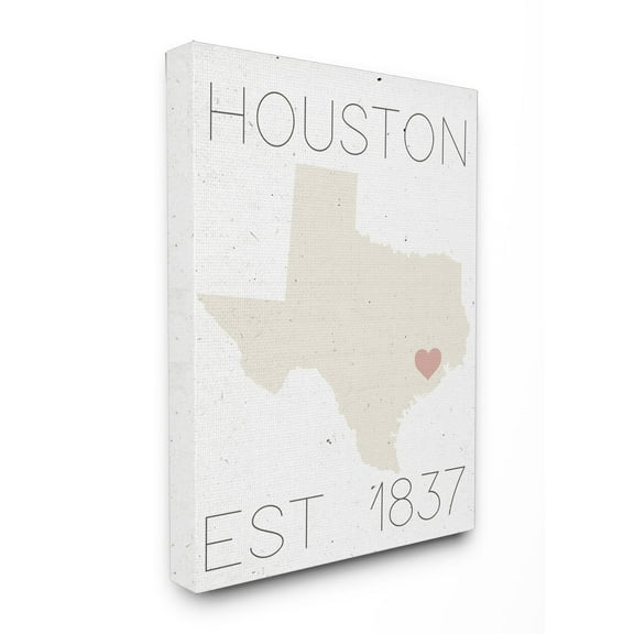 The Stupell Home Decor Collection Houston Est 1837 Canvas Wall Art