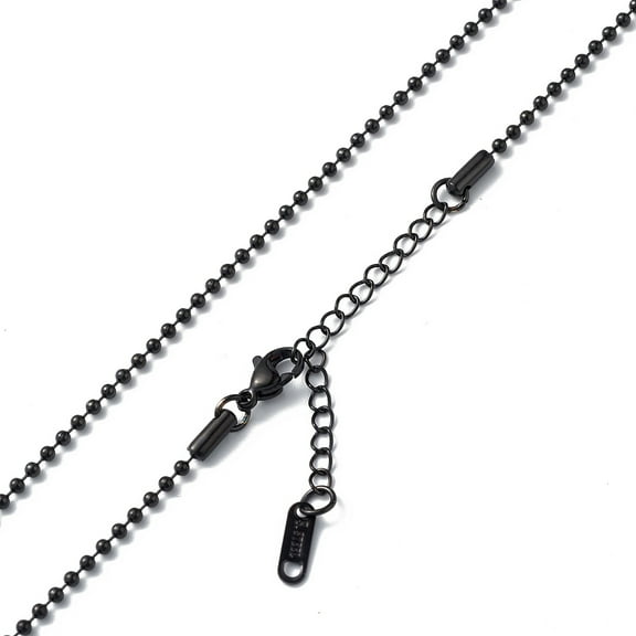 10 pc 304 Stainless Steel Ball Chain Necklace for Men Women Gunmetal 15.91 inch(40.4cm)