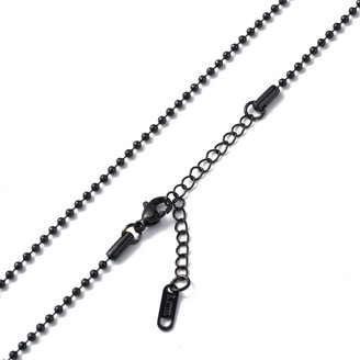 Men's Black Stainless Steel Cuban Chain Necklace – 6mm To 15mm Wide, 7-40in Long