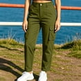 thumbnail image 5 of Sentuca Cargo Pants for Women High Waisted Wide Leg Pants Solid Color Casual Hiking Travel Trousers with Multi Pockets Army Green XL, 5 of 7
