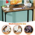 thumbnail image 6 of | 39 Inch Computer Desk | Brown | Office Desk with Metal Frame, Adjustable Feet | Water-Resistant, Scratchproof Surface | Sturdy Writing Table for Home Office or Study | Pack of 1, 6 of 7