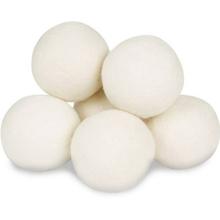 Wool Dryer Balls Organic XL 6-Pack, Reusable Natural Fabric Softener for Laundry, Dryer Sheets Alternative, New Zealand Wool, Speed Up Dry Time, Cut Energy (Best Organic Fabric Softener)