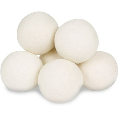 Dry Sweet - Wool Dryer Balls Organic XL 6-Pack, Reusable Natural Fabric Softener for Laundry, Dryer Sheets Alternative, New Zealand Wool, Speed Up Dry Time, Cut Energy Costs