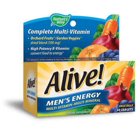 Alive! Mens Energy Multivitamin Supplements Fruit and Veggie Blend 50 (Best Male Supplement For Energy)