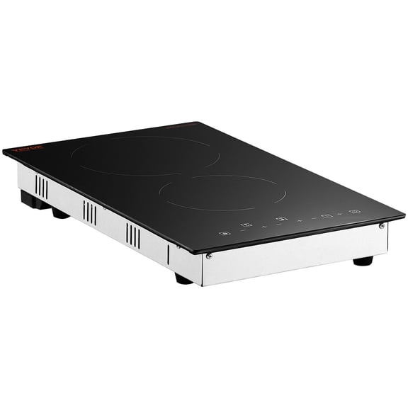 Built in Electric Stove Top 20 x 11.6 Inch 2 Burners 240V Glass Radiant Cooktop with Sensor Touch Control Timer Child Lock 9 Power Levels for Simmer Steam Slow Cook Fry