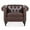 Brown, variant on Hassch PU Leather Upholstered Chesterfield Armchair with Tufted Backrest and Solid Wooden Legs, Comfy Accent Sofa Chair for Home Office, Living Room, Bedroom (Black)