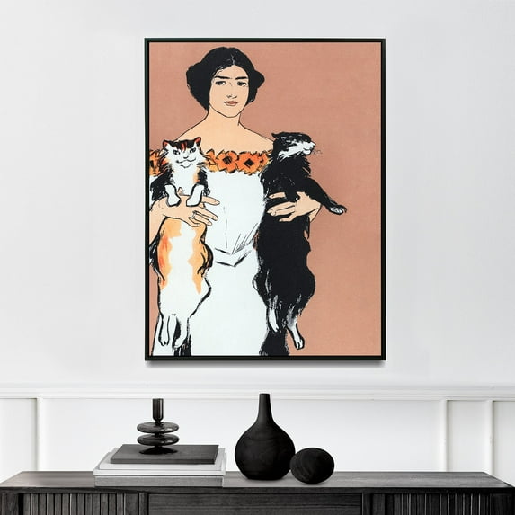 Woman Holding Cats - 1897 | Edward Penfield | Premium Fine Art Print | 19th Century American | Illustration, American Golden Age | Portrait