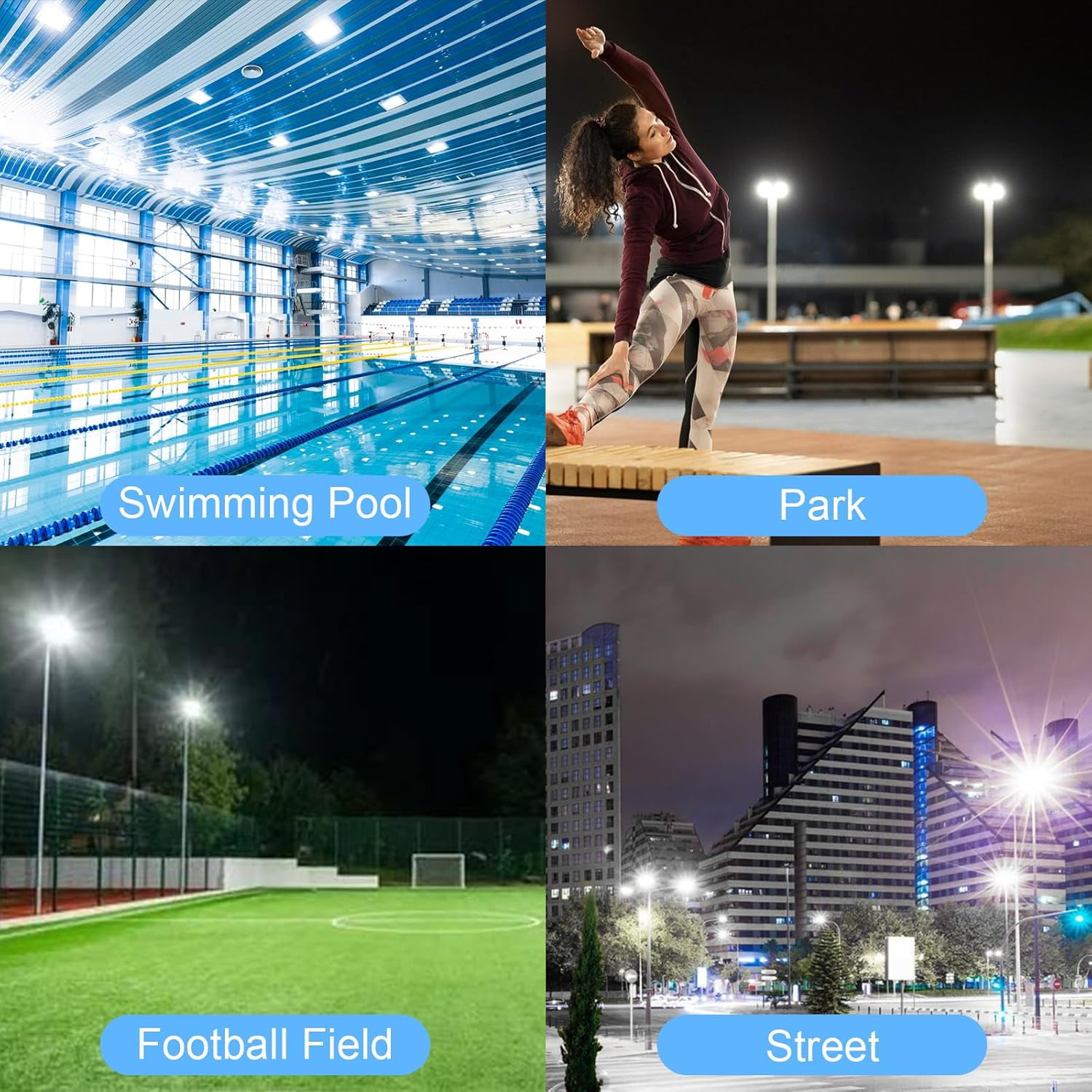 Indmird 1 pack 300W Exterior LED Flood Light, IP66 Waterproof, 6500K, for Yard, Garden, Playground, Lawn, Garages, Stadium