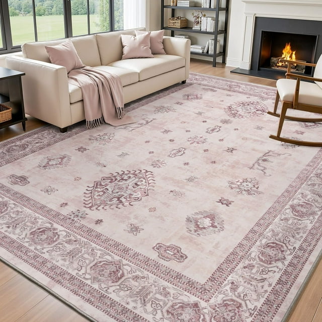 D Boho Area Rug for Living Room Machine Washable Rug Non Slip Carpet Soft Living Room Rug Room Decor Rugs for Bedroom Kids Playroom
