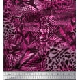 thumbnail image 1 of Soimoi Pink Cotton Cambric Fabric Fish & Leopard Animal Skin Printed Craft Fabric by the Yard 42 Inch Wide, 1 of 3