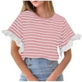 thumbnail image 2 of Xixinqiwan No Boundaries Women Tops,Womens Summer Tops Going Out Workout Outfits Spring T Shirts Business Casual Dressy Trendy Clothes 2025 Hot Pink M, 2 of 7