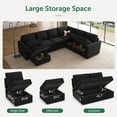 thumbnail image 3 of HONBAY Modular Sleeper Sectional Sofa Couch Pull Out Couch for Living Room, Black, 3 of 10
