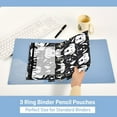 thumbnail image 5 of 2 Pack Pencil Pouch for 3 Ring Binder Smooth Zipper Folders with Pockets Clear Window Pencil Case Black White Dog Face, 5 of 6