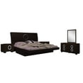 thumbnail image 5 of 77" X 90"  X 40" 4pc Eastern King Modern Wenge High Gloss Bedroom Set, 5 of 8