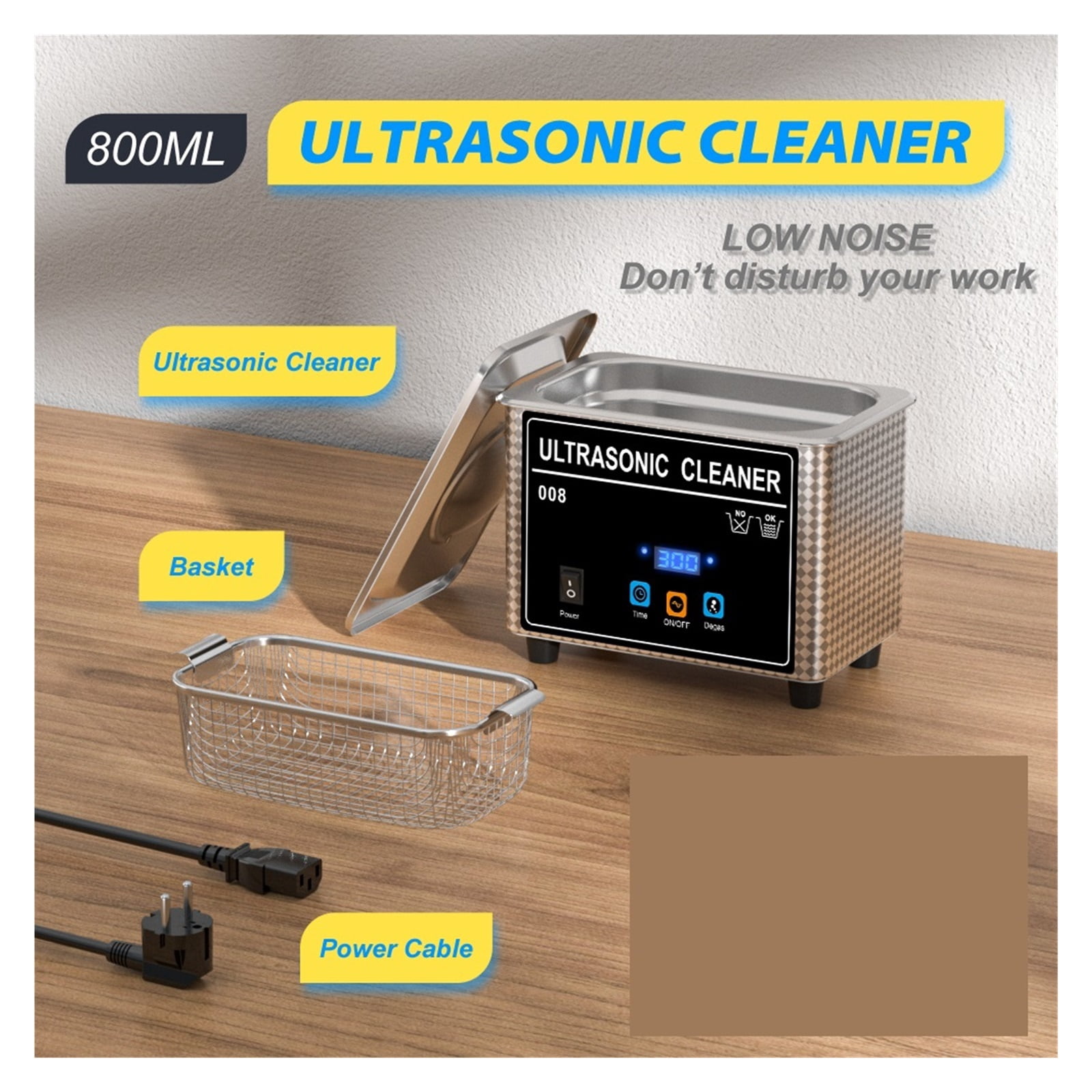 800ml Ultra Cleaner Bath Timer Jewelry Brush Glasses Manicure Stones Cutters Parts Ultrasound