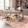 thumbnail image 2 of Washable Area Rug for Living Room, 4'x6' Boho Chic Blush Pink Non-Slip indoor Rug, Soft Low Pile & Stain Resistant Polyester Geometric Carpet for Bedroom, Dinning Room, Kids Playroom, Girls' Bedroom, 2 of 8