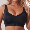 thumbnail image 4 of Hduncf Womens Wireless Sleep Bra Seamless Full Coverage, Side and Back Smoothing Bralette, Wide Strap Light Support Lounge T-Shirt Bras Black L, 4 of 8