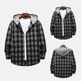 thumbnail image 1 of Chaqueta de franela polar Augper para hombre, informal, con cremallera y capucha, con dos bolsillos sueltos y gruesos., 1 of 8