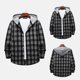 thumbnail image 1 of Chaqueta de franela polar Augper para hombre, informal, con cremallera y capucha, con dos bolsillos sueltos y gruesos., 1 of 8