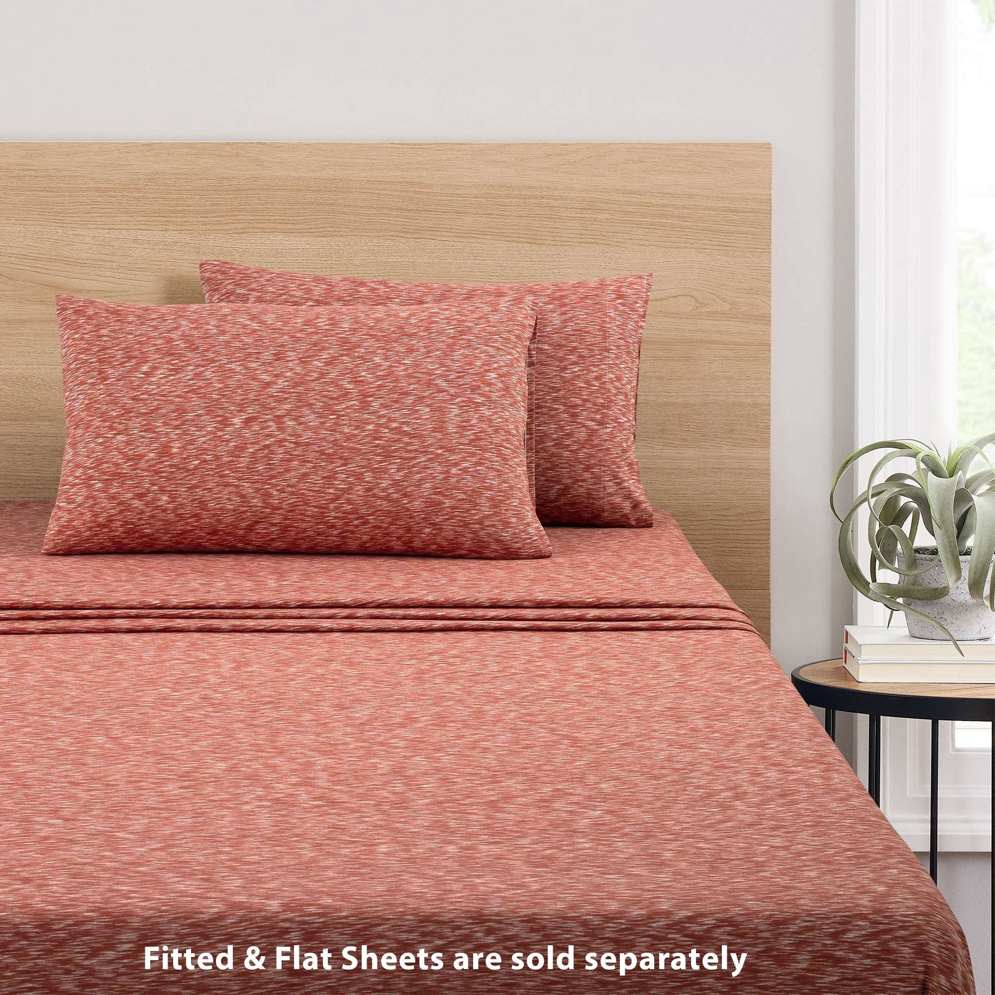 Mainstays 100% Cotton Extra Soft Jersey Pillowcase Set, King, Red Canyon Crackle, 2 Pieces