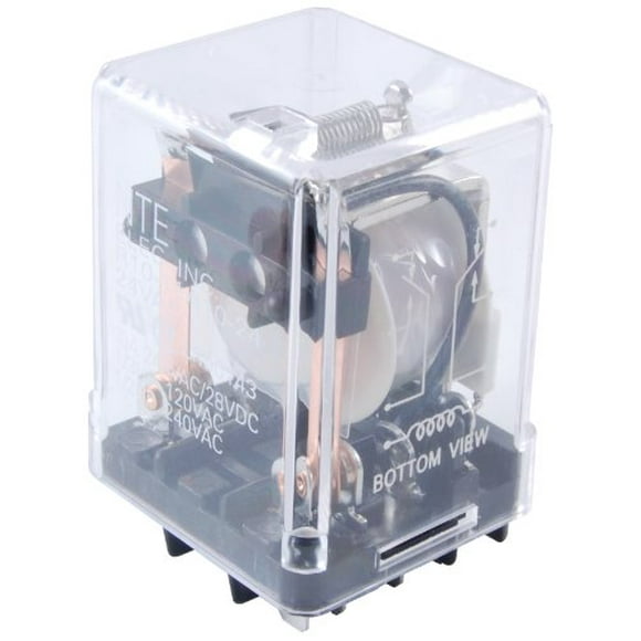 NTE Electronics R10-14D10-12B Series R10 Relais AC Usage Général, 3PDT-Sans Arrangement de Contact, 10 Ampères, 12 VDC, Bouton Poussoir pour Tester