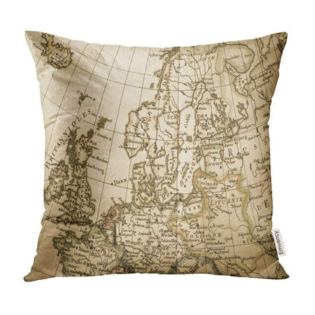 1780 Transport Case - ECCOT Old Antique World Map Northern Europe 1780 Manufacture Pillow Case Pillow Cover 20x20 inch