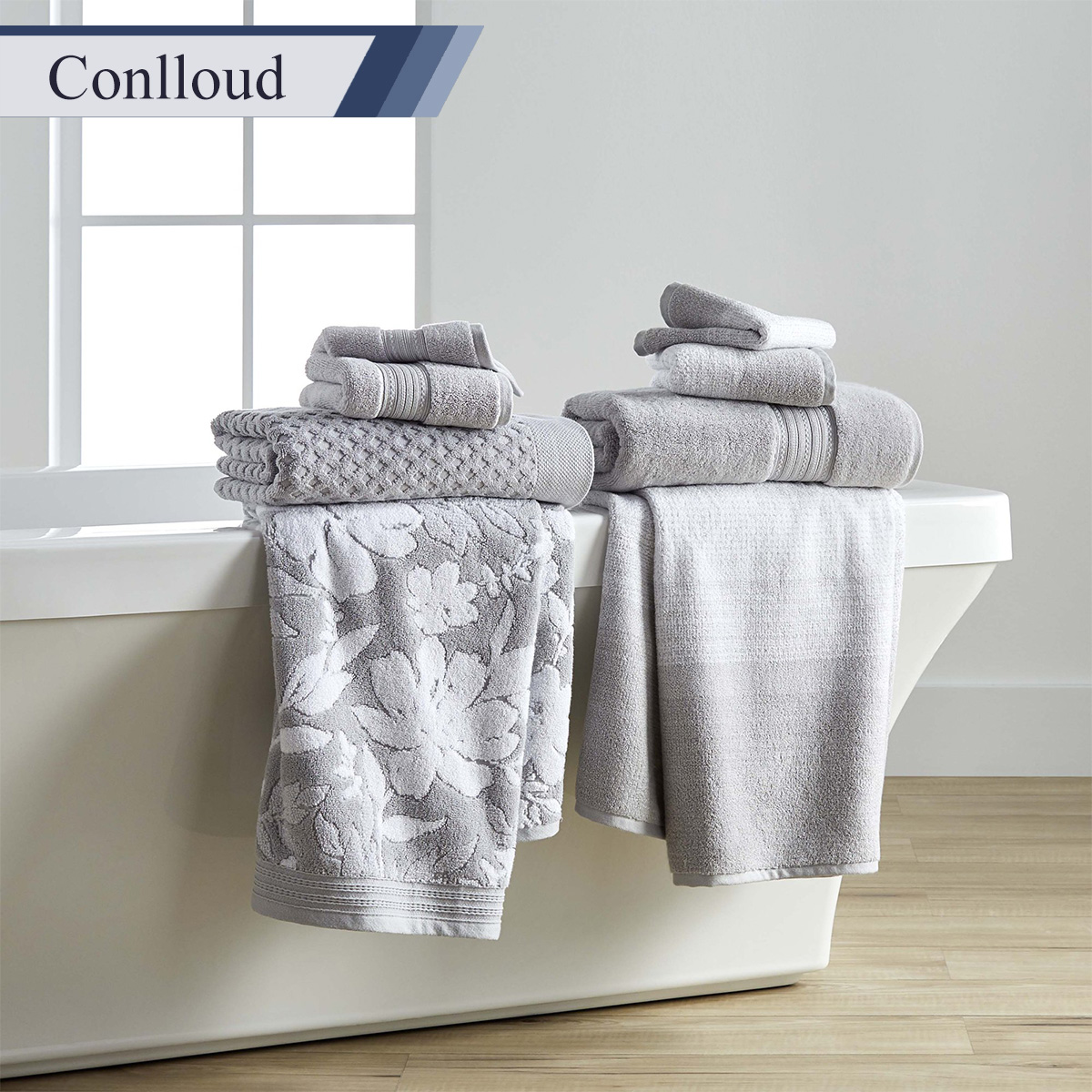 Conlloud Soft Linen Towel Set, 2 Bath Towels 4 Hand Towels, Cotton ...